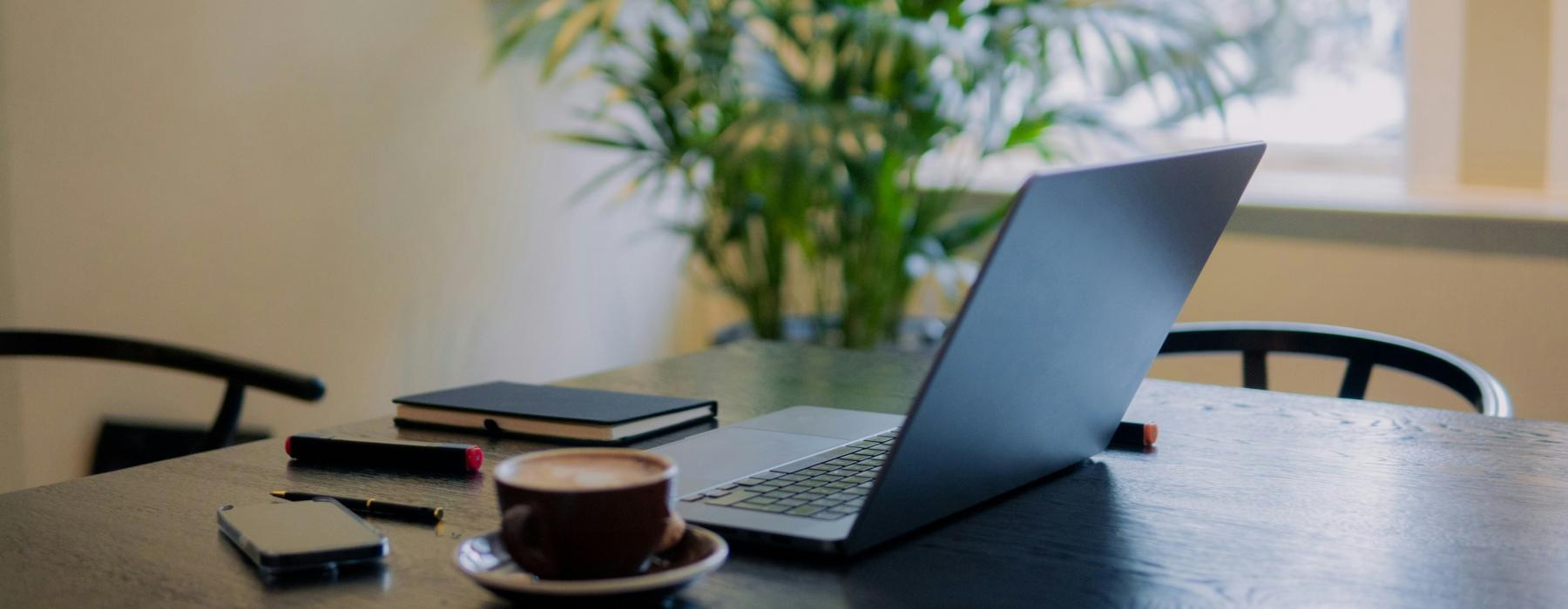 a laptop on a table